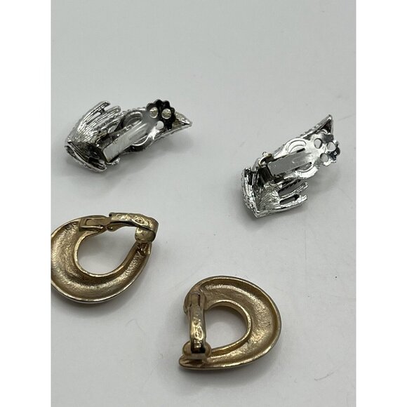 Exquisite Lot Of 5 Vintage Clip-On Earrings VERY PRETTY , SEE ALL - Picture 5 of 16